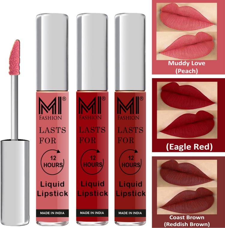 MI FASHION Water Proof Long Lasting Matte Liquid Lipstick Combo Set Go Local Go Vocal Code no 1833 Price in India