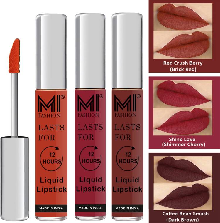 MI FASHION Water Proof Long Lasting Matte Liquid Lipstick Combo Set Vocal Code no 1874 Price in India