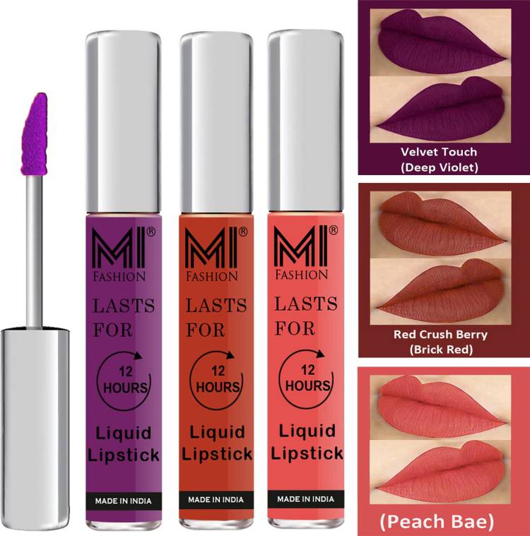 MI FASHION Matte Liquid Lipstick Combo Set Made in India Long Lasting Cruelty Free Code no 1419 Price in India