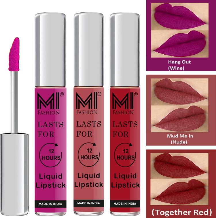 MI FASHION Fuller Lips Single Stroke Application Liquid Matte Lipstick Set Go Local Go Vocal Code no 524 Price in India