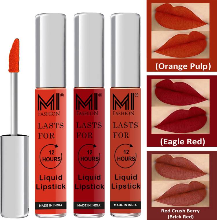 MI FASHION Water Proof Long Lasting Matte Liquid Lipstick Combo Set Code no 1695 Price in India