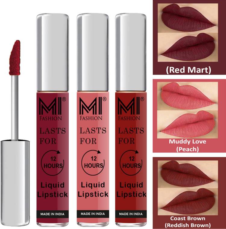 MI FASHION Fuller Lips Single Stroke Application Liquid Matte Lipstick Set Go Local Go Vocal Code no 516 Price in India