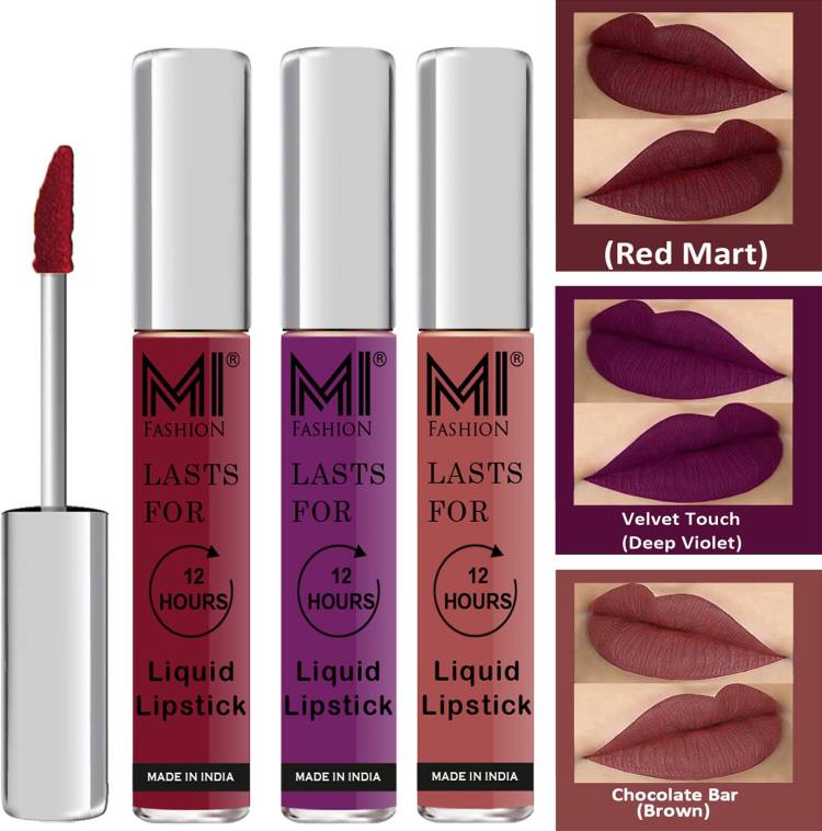 MI FASHION Water Proof Long Lasting Matte Liquid Lipstick Combo Set Vocal Code no 1909 Price in India