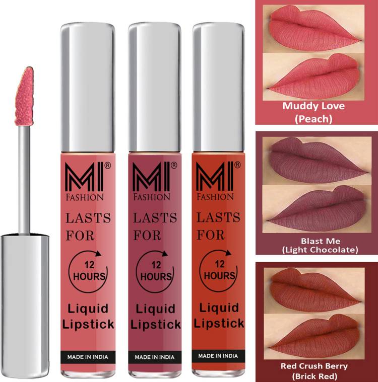 MI FASHION Water Proof Long Lasting Matte Liquid Lipstick Combo Set Go Local Go Vocal Code no 1827 Price in India