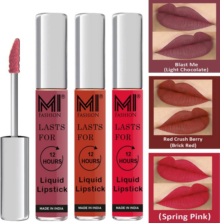 MI FASHION Water Proof Long Lasting Matte Liquid Lipstick Combo Set Go Local Go Vocal Code no 1804 Price in India