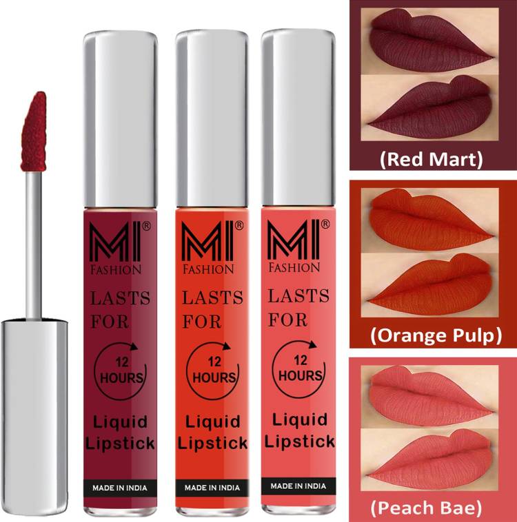 MI FASHION Water Proof Long Lasting Matte Liquid Lipstick Combo Set Code no 1769 Price in India