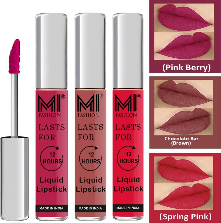 MI FASHION Fuller Lips Single Stroke Application Liquid Matte Lipstick Set Code no 378 Price in India