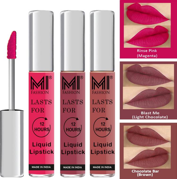 MI FASHION Fuller Lips Single Stroke Application Liquid Matte Lipstick Set Go Local Go Vocal Code no 482 Price in India