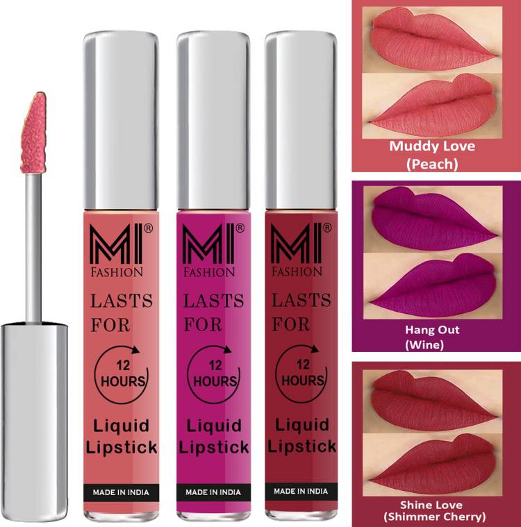 MI FASHION Fuller Lips Single Stroke Application Liquid Matte Lipstick Set Vocal Code no 550 Price in India