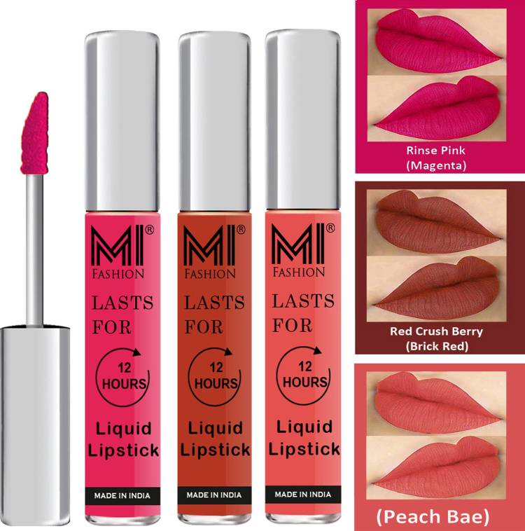 MI FASHION Fuller Lips Single Stroke Application Liquid Matte Lipstick Set Go Local Go Vocal Code no 477 Price in India