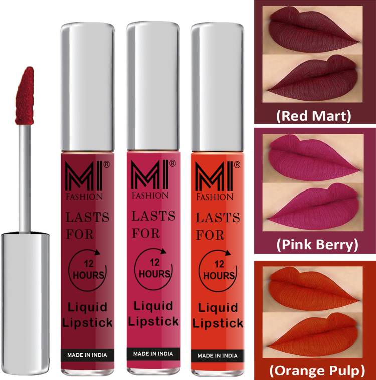 MI FASHION Water Proof Long Lasting Matte Liquid Lipstick Combo Set Go Local Go Vocal Code no 1860 Price in India