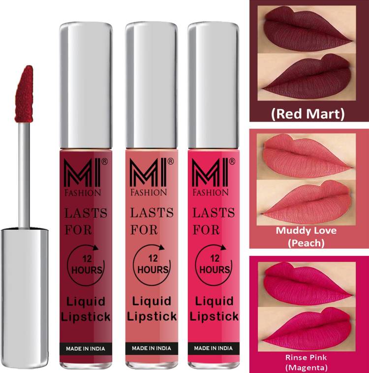 MI FASHION Fuller Lips Single Stroke Application Liquid Matte Lipstick Set Go Local Go Vocal Code no 515 Price in India