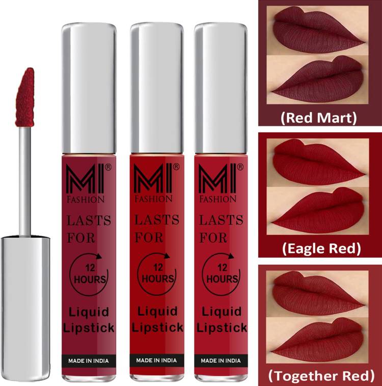 MI FASHION Matte Liquid Lipstick Combo Set Made in India Long Lasting Cruelty Free Code no 1409 Price in India