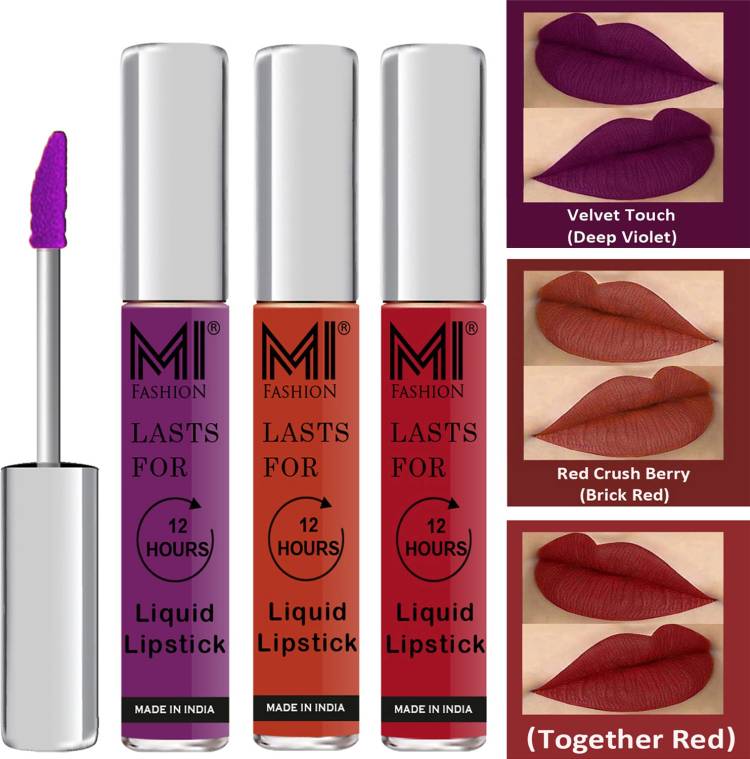 MI FASHION Fuller Lips Single Stroke Application Liquid Matte Lipstick Set Code no 433 Price in India