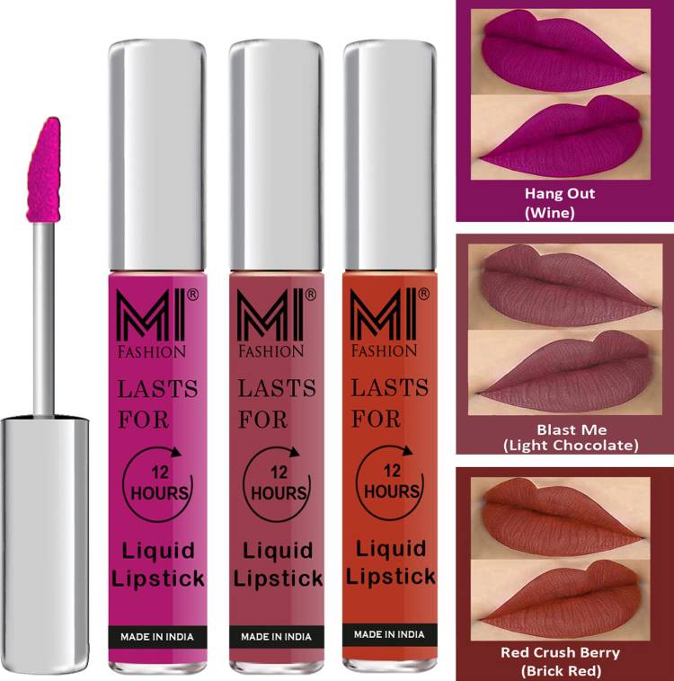 MI FASHION Fuller Lips Single Stroke Application Liquid Matte Lipstick Set Go Local Go Vocal Code no 523 Price in India