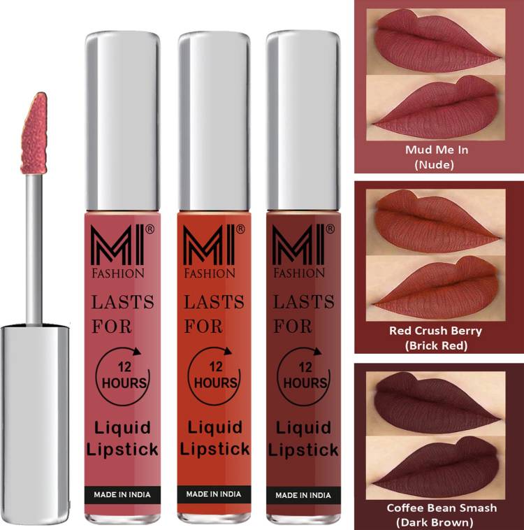 MI FASHION Fuller Lips Single Stroke Application Liquid Matte Lipstick Set Go Local Go Vocal Code no 456 Price in India