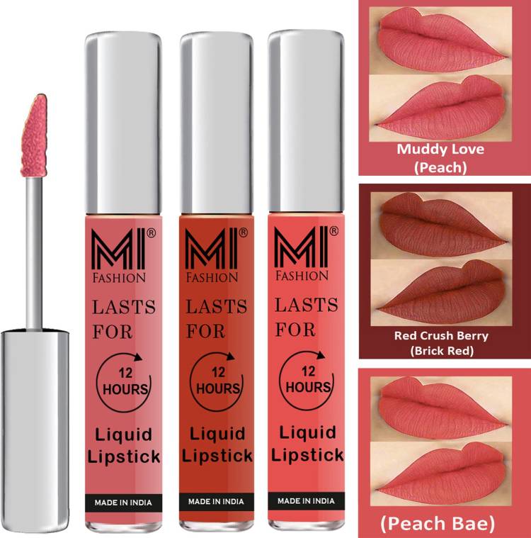 MI FASHION Water Proof Long Lasting Matte Liquid Lipstick Combo Set Go Local Go Vocal Code no 1824 Price in India