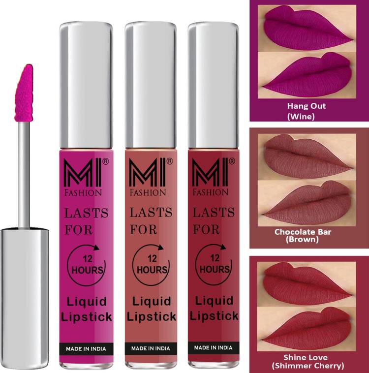 MI FASHION Fuller Lips Single Stroke Application Liquid Matte Lipstick Set Vocal Code no 576 Price in India