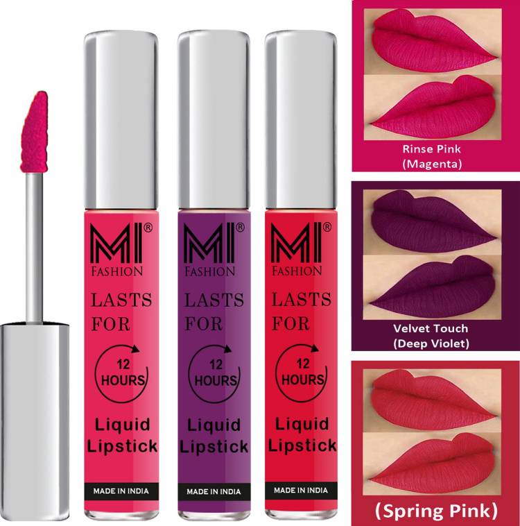 MI FASHION Water Proof Long Lasting Matte Liquid Lipstick Combo Set Vocal Code no 1897 Price in India