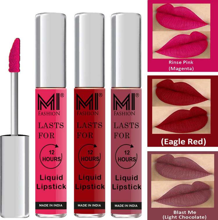 MI FASHION Fuller Lips Single Stroke Application Liquid Matte Lipstick Set Go Local Go Vocal Code no 492 Price in India