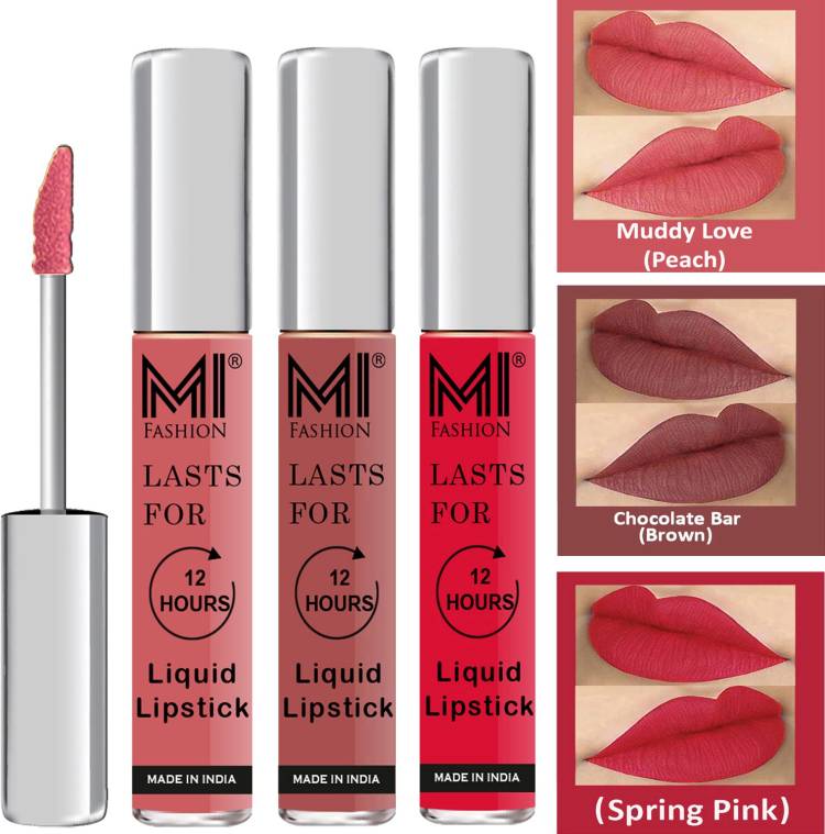 MI FASHION Fuller Lips Single Stroke Application Liquid Matte Lipstick Set Go Local Go Vocal Code no 466 Price in India