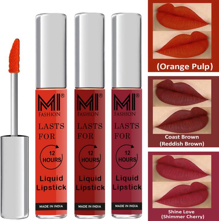 MI FASHION Matte Liquid Lipstick Combo Set Made in India Long Lasting Cruelty Free Code no 1363 Price in India