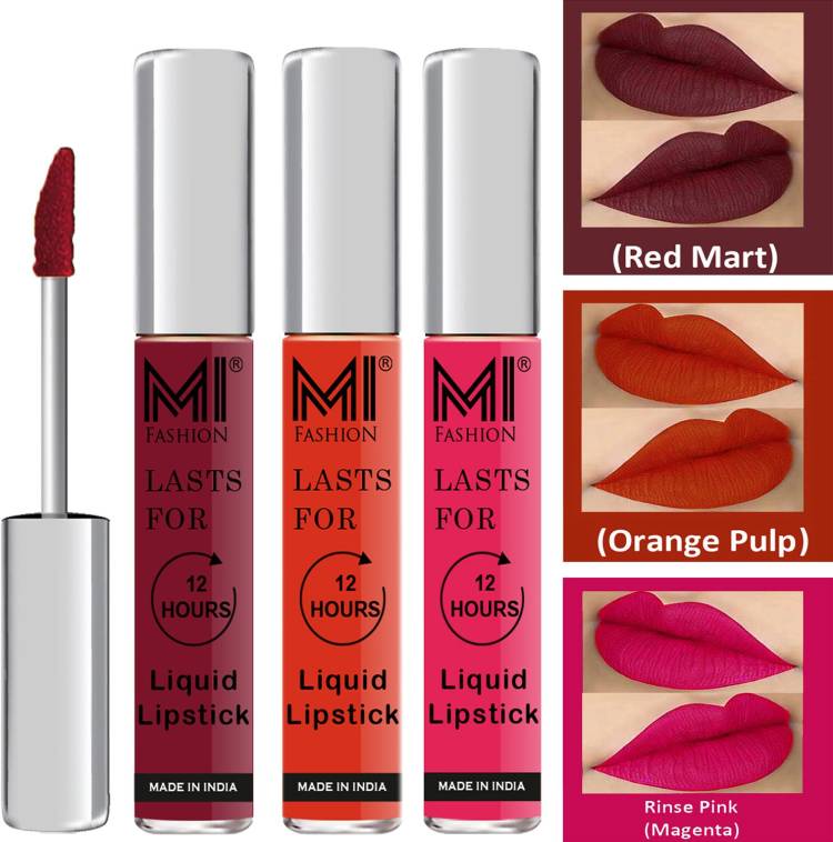 MI FASHION Water Proof Long Lasting Matte Liquid Lipstick Combo Set Go Local Go Vocal Code no 1857 Price in India