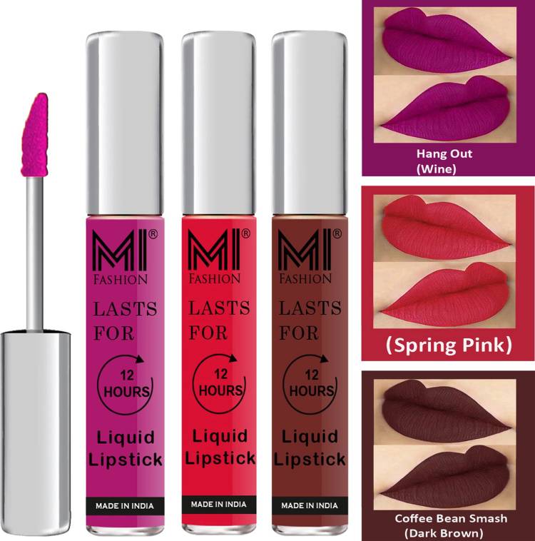 MI FASHION Water Proof Long Lasting Matte Liquid Lipstick Combo Set Go Local Go Vocal Code no 1872 Price in India