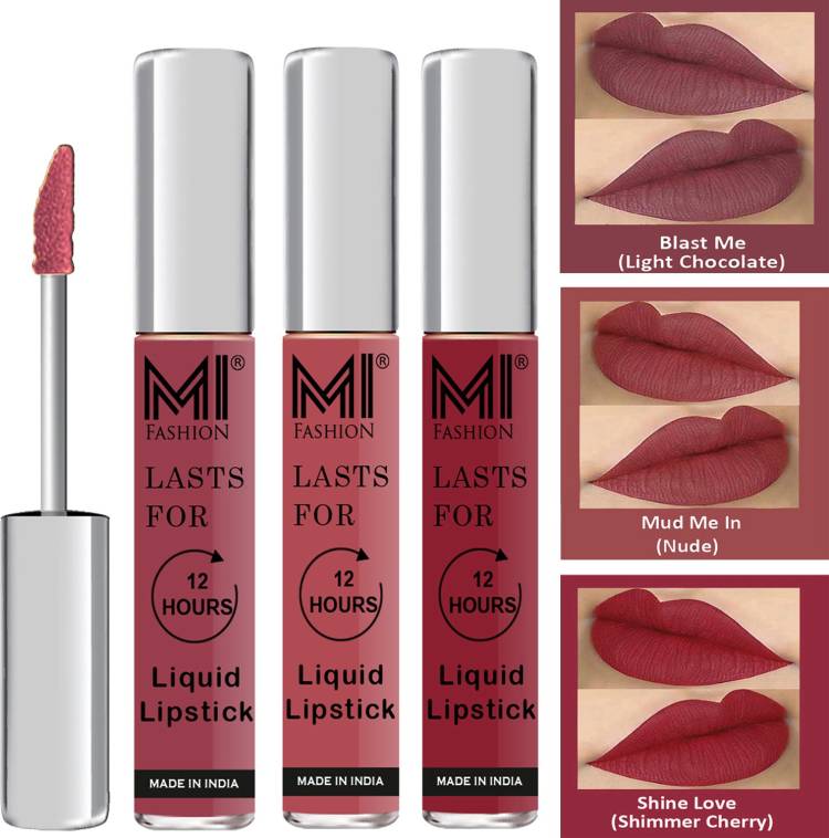 MI FASHION Water Proof Long Lasting Matte Liquid Lipstick Combo Set Go Local Go Vocal Code no 1806 Price in India