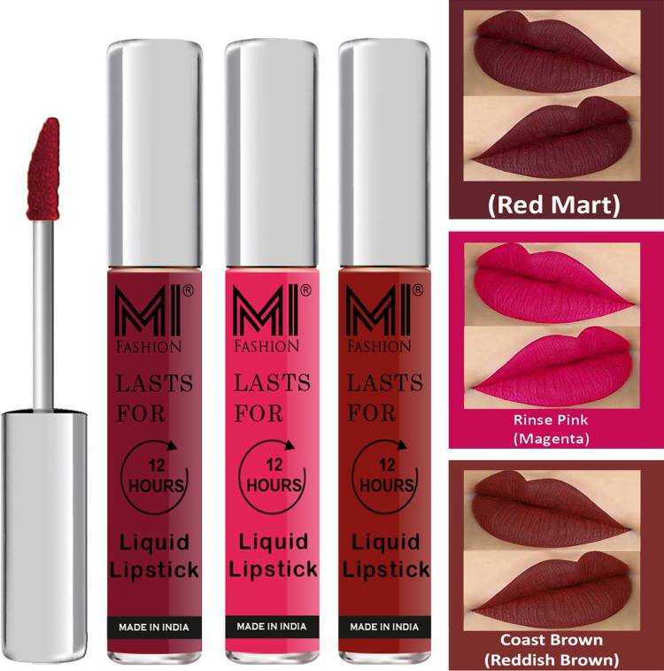 MI FASHION Fuller Lips Single Stroke Application Liquid Matte Lipstick Set Code no 421 Price in India