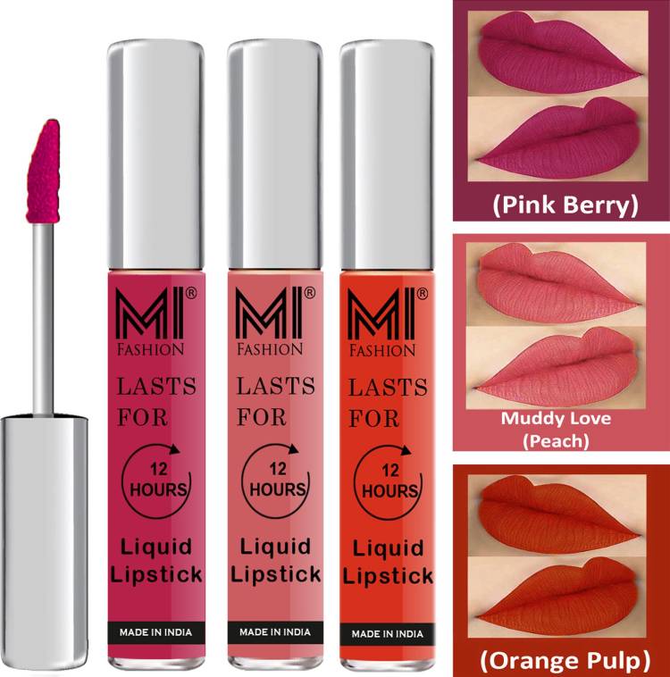 MI FASHION Water Proof Long Lasting Matte Liquid Lipstick Combo Set Go Local Go Vocal Code no 1841 Price in India