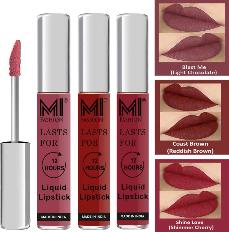 MI FASHION Water Proof Long Lasting Matte Liquid Lipstick Combo Set Go Local Go Vocal Code no 1808 Price in India