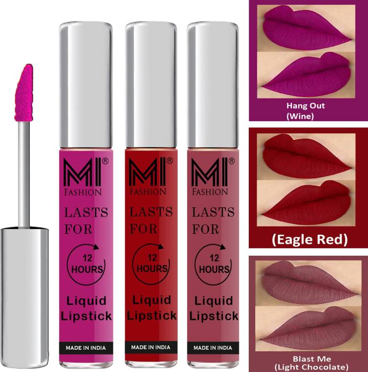 MI FASHION Fuller Lips Single Stroke Application Liquid Matte Lipstick Set Go Local Go Vocal Code no 527 Price in India