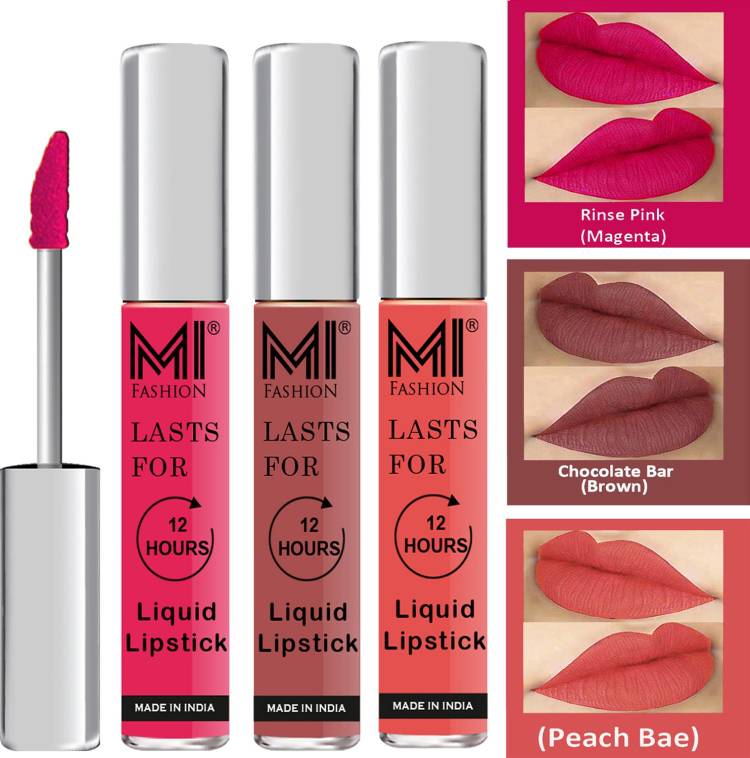 MI FASHION Fuller Lips Single Stroke Application Liquid Matte Lipstick Set Go Local Go Vocal Code no 481 Price in India