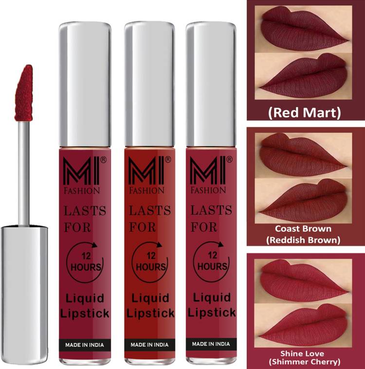 MI FASHION Fuller Lips Single Stroke Application Liquid Matte Lipstick Set Code no 425 Price in India