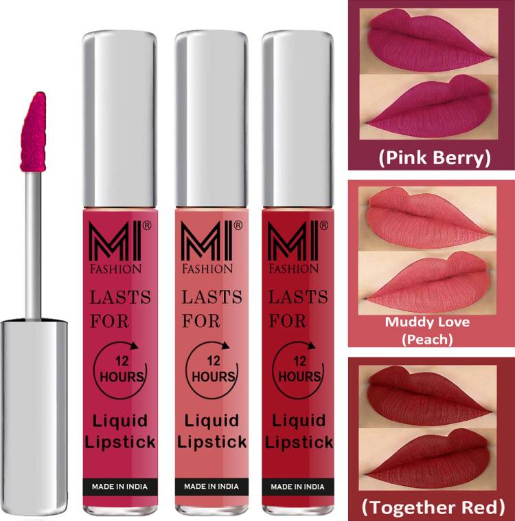 MI FASHION Water Proof Long Lasting Matte Liquid Lipstick Combo Set Go Local Go Vocal Code no 1842 Price in India