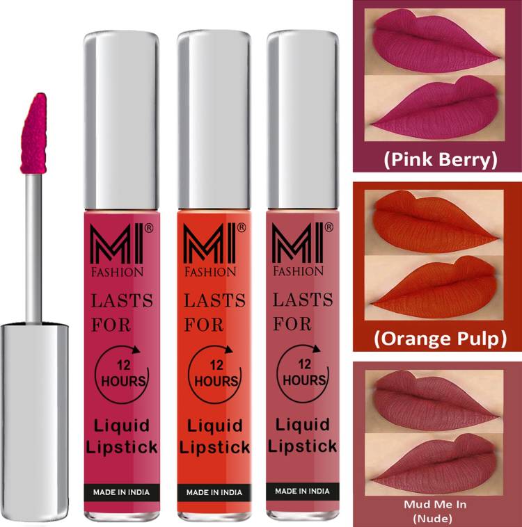 MI FASHION Fuller Lips Single Stroke Application Liquid Matte Lipstick Set Go Local Go Vocal Code no 487 Price in India