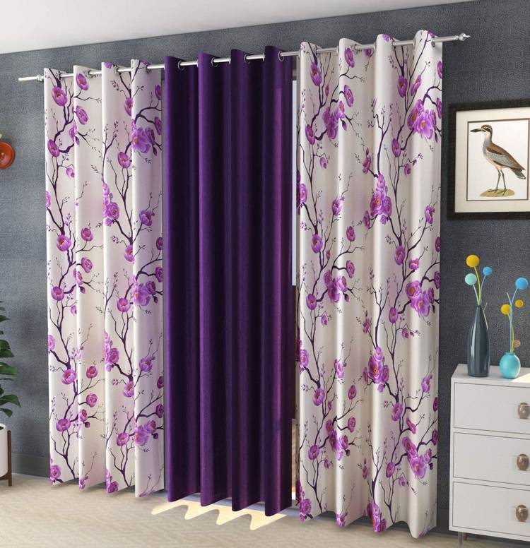 Guruh Homes 152.4 cm (5 ft) Polyester Window Curtain (Pack Of 3)