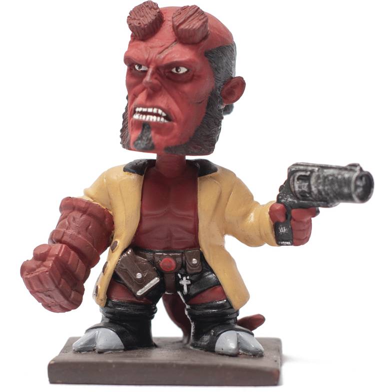 Wowheads Hellboy No Horns Bobblehead Handmade Fragile