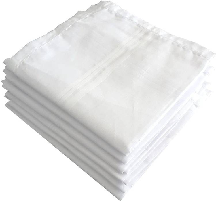 Akin 100% Cotton Premium Collection Handkerchiefs Hanky For Men - Pack of 6 - White XXL King Size. ["White"] Handkerchief ["White"] Handkerchief