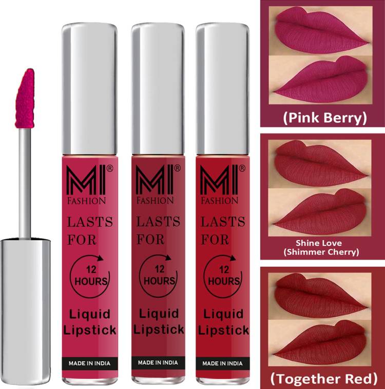 MI FASHION Water Proof Long Lasting Matte Liquid Lipstick Combo Set Code no 1720 Price in India