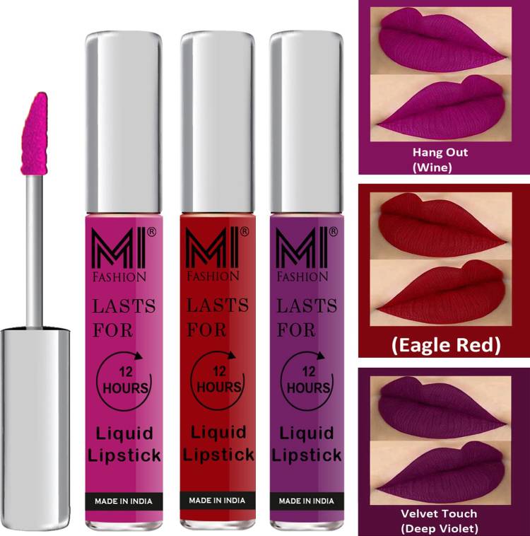 MI FASHION Matte Liquid Lipstick Combo Set Made in India Long Lasting Cruelty Free Code no 1434 Price in India