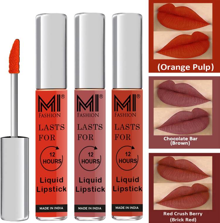 MI FASHION Water Proof Long Lasting Matte Liquid Lipstick Combo Set Code no 1687 Price in India