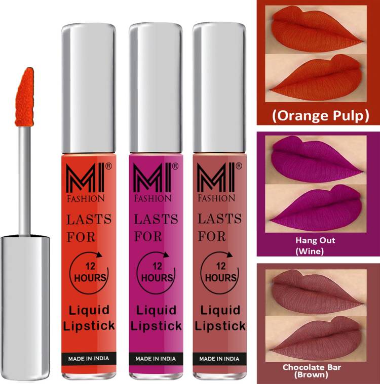 MI FASHION Fuller Lips Single Stroke Application Liquid Matte Lipstick Set Code no 361 Price in India