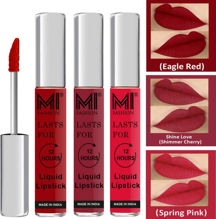 MI FASHION Fuller Lips Single Stroke Application Liquid Matte Lipstick Set Code no 410 Price in India