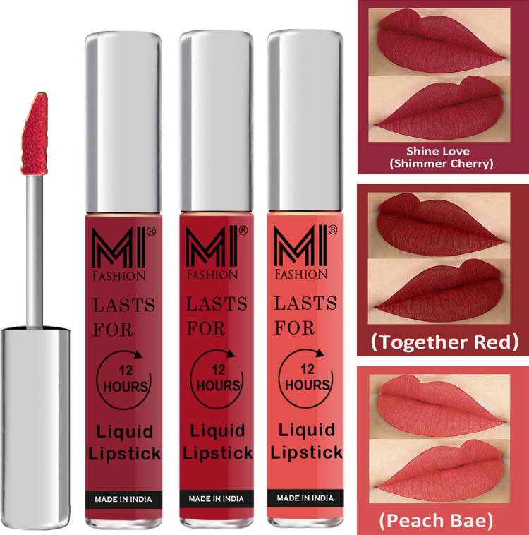 MI FASHION Fuller Lips Single Stroke Application Liquid Matte Lipstick Set Code no 337 Price in India