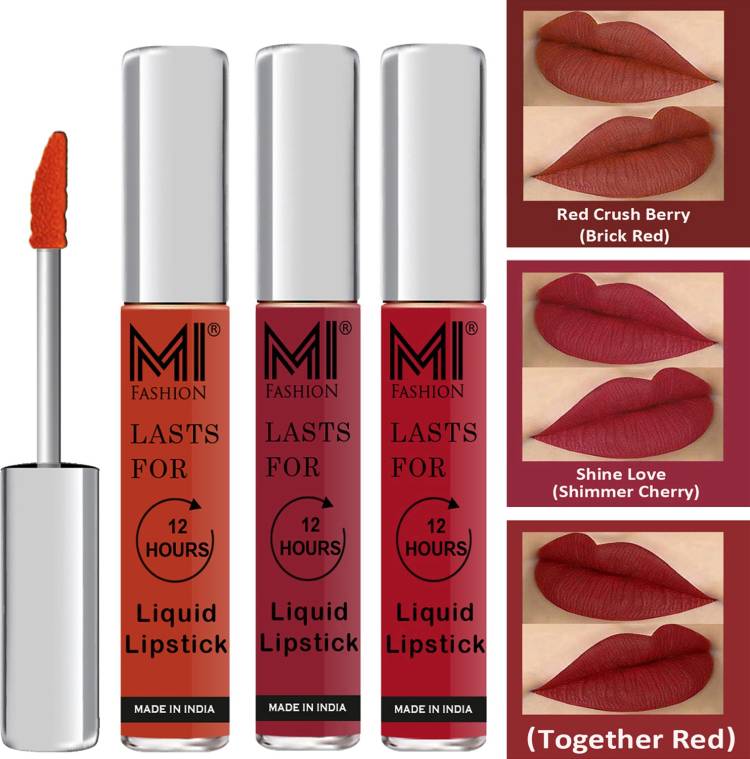 MI FASHION Fuller Lips Single Stroke Application Liquid Matte Lipstick Set Code no 335 Price in India