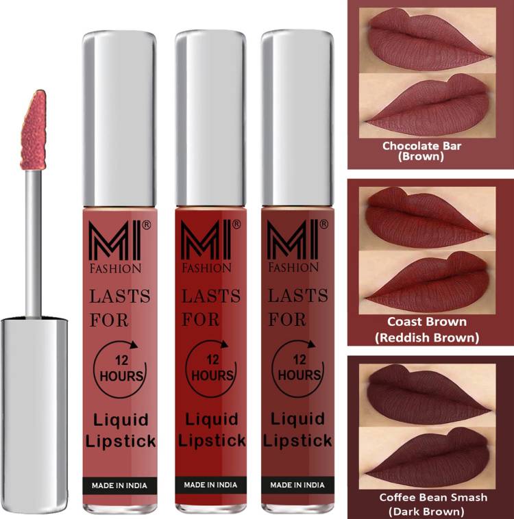 MI FASHION Matte Liquid Lipstick Combo Set Made in India Long Lasting Cruelty Free Code no 1356 Price in India