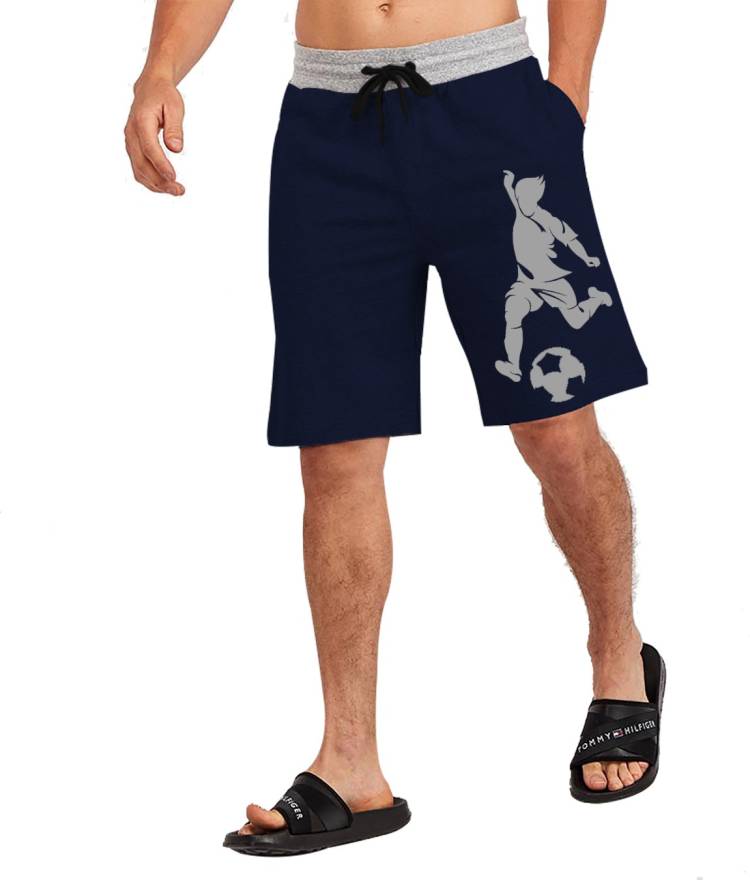 Printed Men Dark Blue Regular Shorts