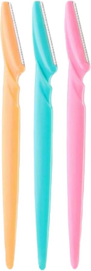 ECOSOFT AYURVEDA Eyebrow Facial Hair Remover , Neck, Upper Lips as well as Unnecessary Hairs Elsewhere Shaping Trimmer Shaper Shaver Razor Tool. stainless steel eyebrow knife / eyebrow trimmer ( Set of 3 Pcs )